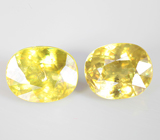 Редкая пара ярко-желтых сфенов 7 карат